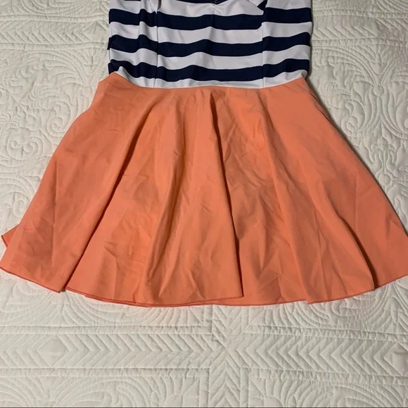 Jessica Rey swimwear size Medium swim dress striped pink skirt bathing suit - Picture 3 of 11